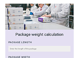 Package weight calculation